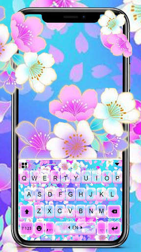 Bright Flowers 2 Keyboard Background screenshot 2