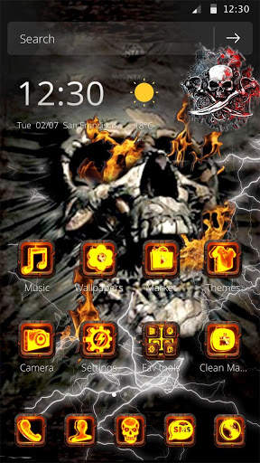 3D Fire Skull Theme screenshot 4