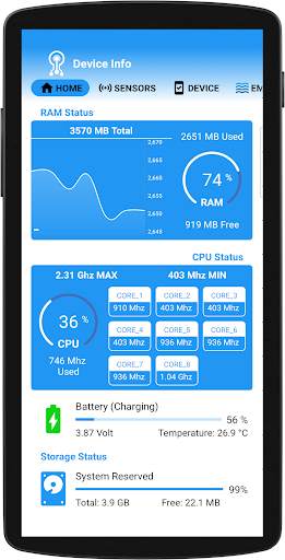 Device Info: CPU PhoneInfo screenshot 1