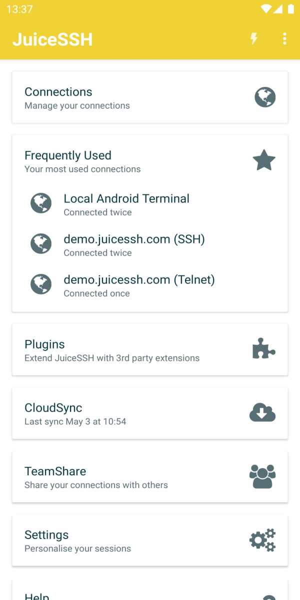 JuiceSSH - SSH Client скриншот 1