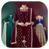 Women Anarkali Suit Photo Editor أيقونة
