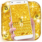 Gold Glitter Keyboard Thema icon