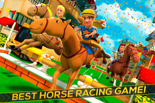 Cartoon Horse Riding: Run Race screenshot 1