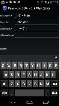 Password 360 Lite screenshot 3