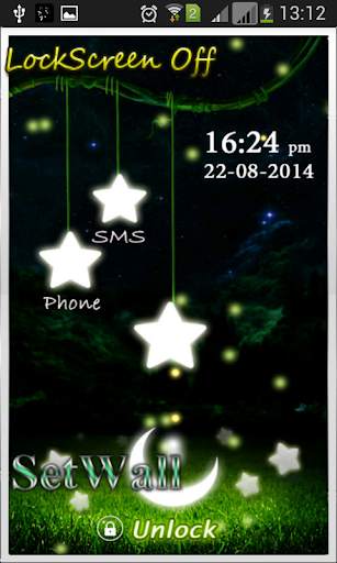 Fireflies Stars Lock Screen screenshot 2