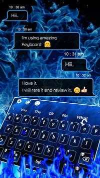 Live Blue Flaming Skull Keyboard Theme screenshot 2