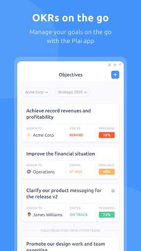 Plai - OKR app screenshot 1