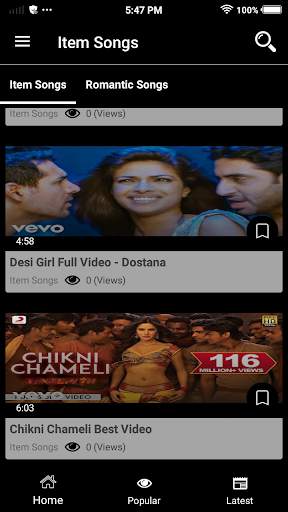 Bollywood Video Songs - Bollywood Songs screenshot 2