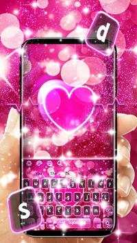 Twinkling Neon Pink Love Keyboard screenshot 1