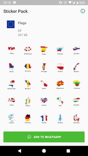 Flags of countries stickers for WhatsApp screenshot 1