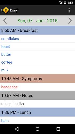 Intolerance Food Diary screenshot 3