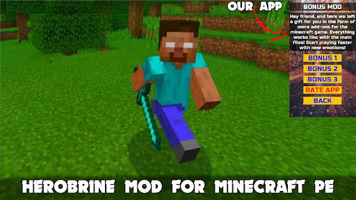 Herobrine Mod in Minecraft PE screenshot 2