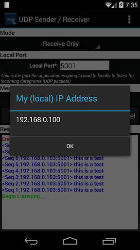 UDP Sender / Receiver screenshot 4