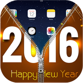New year zipper lock 2016 icon