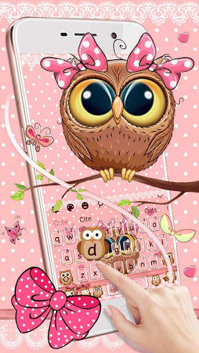 Cute Cartoon Owl Keyboard स्क्रीनशॉट 3