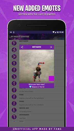 FF FREE Emotes Dances Shop Diamonds For BR 2020 screenshot 1
