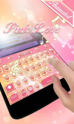 Pink Love GO Keyboard Animated Theme screenshot 5