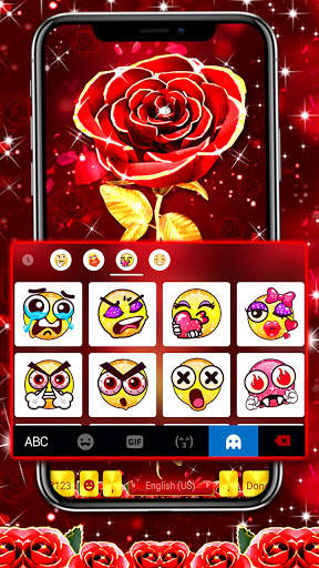 Red Lux Rose Keyboard Background screenshot 4