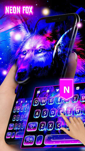 Neon Fox - Keyboard Theme 1 تصوير الشاشة