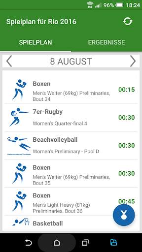 Spielplan für Rio 2016 screenshot 2