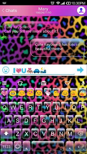 Rainbow Cheetah Emoji Keyboard स्क्रीनशॉट 1