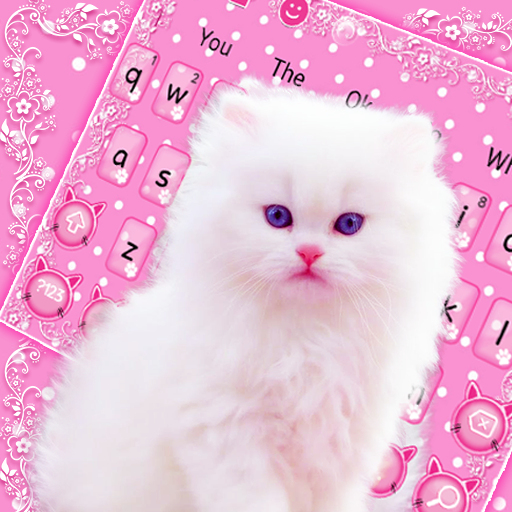 Cute Pink Kitty Keyboard Theme icon
