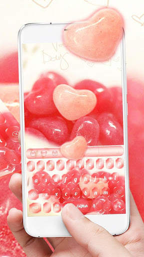 Sweet Pink Love Candy Keyboard screenshot 1