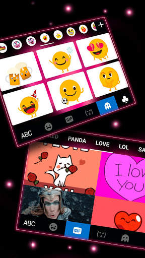 Pink Heart Black Keyboard Background screenshot 4