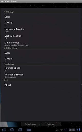 Droid in Space Live Wallpaper screenshot 6