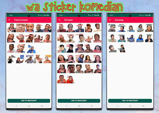 WAStickerApp Komedian Pelawak Cute WA Sticker screenshot 4