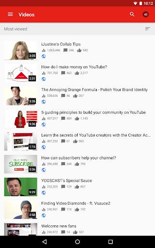 Творческая студия YouTube скриншот 3