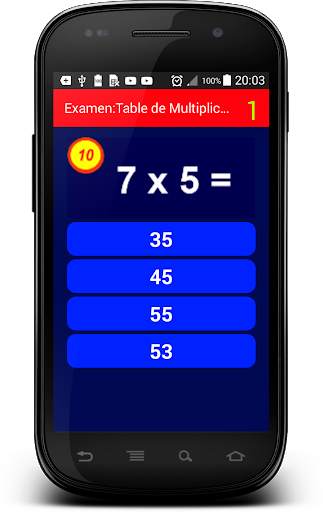 Examen pour apprendre la Table de Multiplication screenshot 5