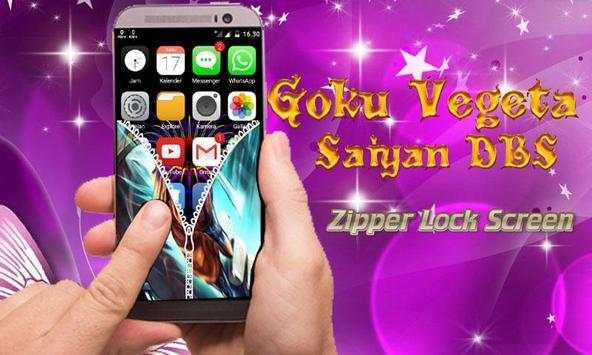 Goku Vegeta Saiyan DBS Zipper Lock Screen screenshot 4