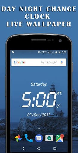Day night changing clock live wallpaper screenshot 1