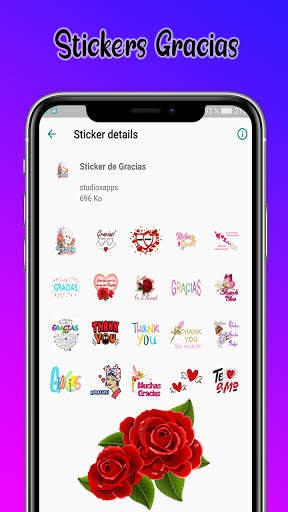 Stickers de Gracias - Románticos WAStickerApps screenshot 2