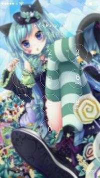 Miku Anime Vocal Lock Screen 2 تصوير الشاشة