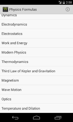 Physics Formulas screenshot 1