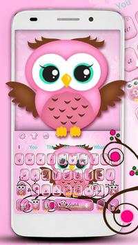 Pink Owl Keyboard Theme screenshot 1