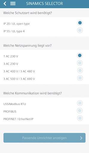 SINAMICS SELECTOR screenshot 6