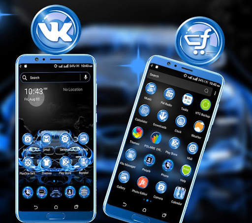 Blue Car Launcher Theme screenshot 2