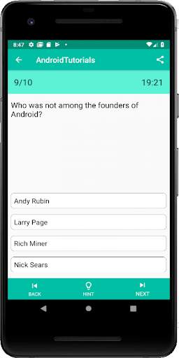 Tutorial for Android : Quiz an 7 تصوير الشاشة