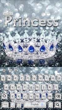 Princess Silver Crown Glitter Keyboard Theme स्क्रीनशॉट 3