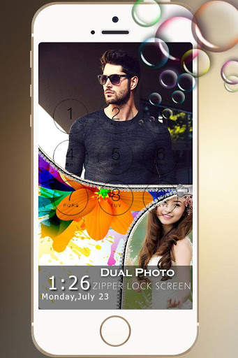 Dual Photo Zip Lock Screen screenshot 5