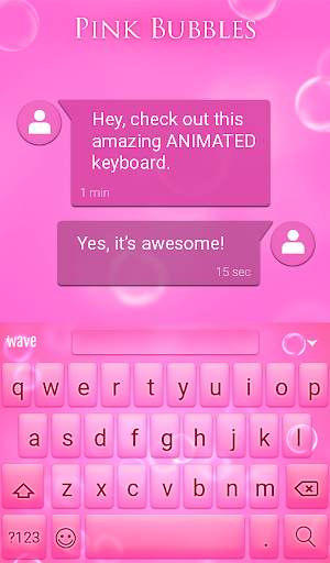 Pink Bubbles Animated Keyboard   Live Wallpaper screenshot 3
