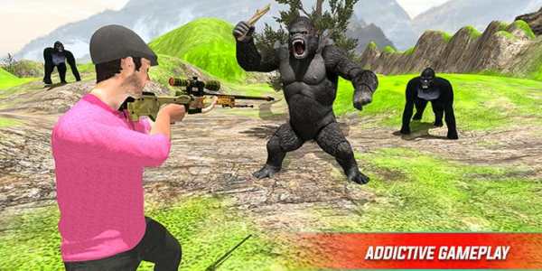 Angry King kong Attack-Wild Animal Shooting screenshot 1