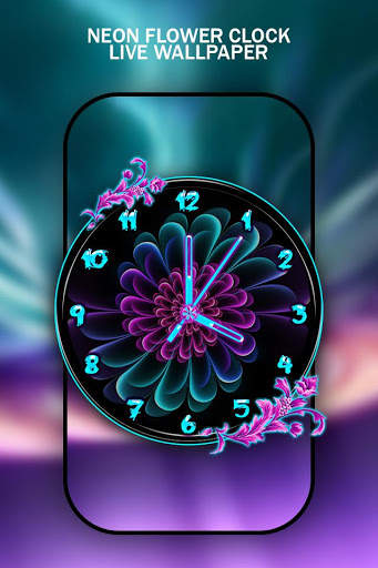 Neon Flower Clock Live Wallpaper screenshot 3
