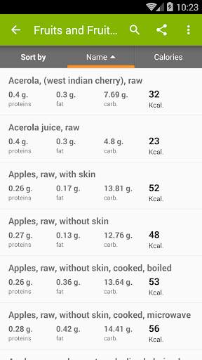 Calories in food screenshot 3
