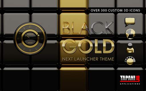 Next Launcher Theme black gold screenshot 6