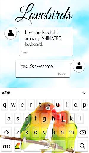 Lovebirds Animated Keyboard   Live Wallpaper 3 تصوير الشاشة