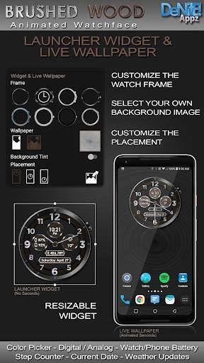 Brushed Wood HD Watch Face Widget & Live Wallpaper screenshot 2